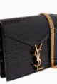 Medium Cassandra Shoulder Bag in Crocodile Embossed Leather - Image 3