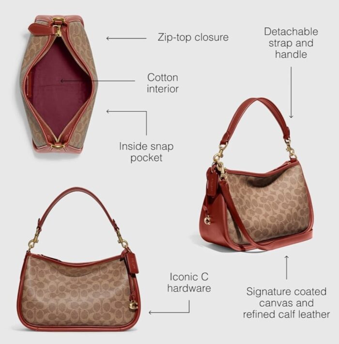 Coach Coated Canvas Signature Cary Crossbody Bag Womens - Image 6
