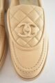 Chanel Beige Lambskin Quilted Flap Turnlock CC Logo Loafers - Image 3