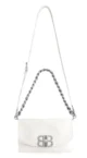 White Leather Shoulder Bag with Detachable Strap - Image 7