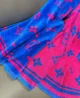 Louis Vuitton Monogram Classic Beach Towel – Blue with Fuchsia Accents - Image 3