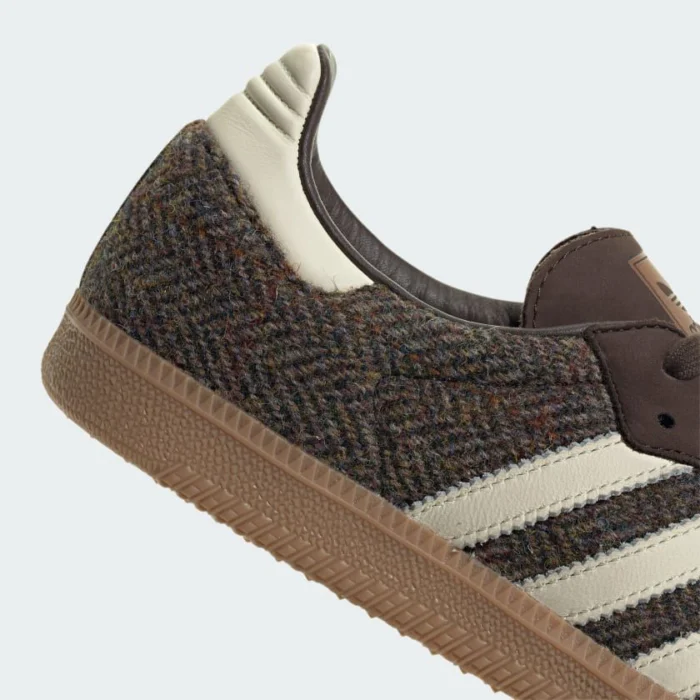adidas Samba OG Tweed – Dark Brown / Cream White / Gum - Image 8