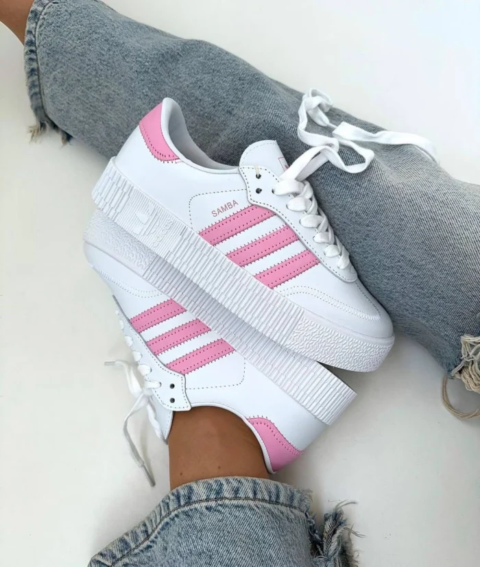Adidas Sambarose White with Pink Accents (WMNS) - Image 6
