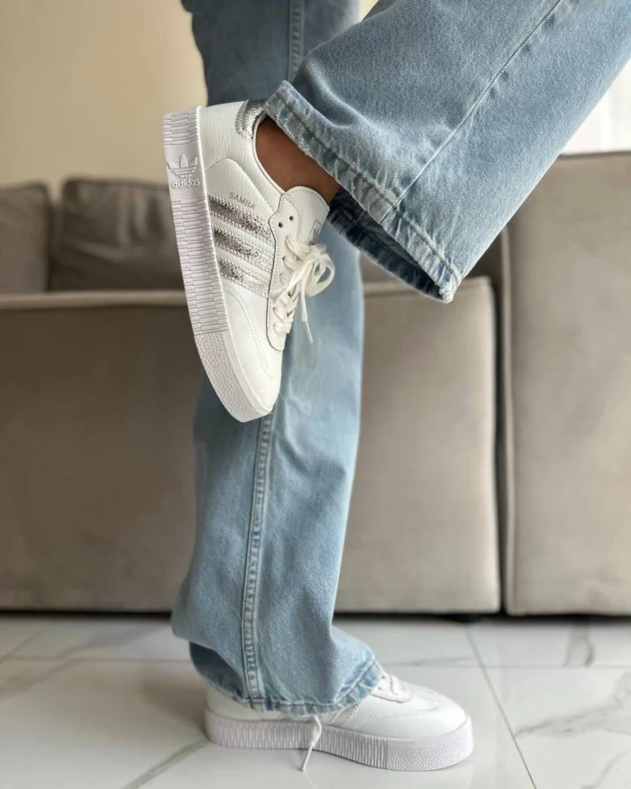 adidas (WMNS) Sambarose "White Silver" – Adidas Samba White & Silver Edition - Image 7