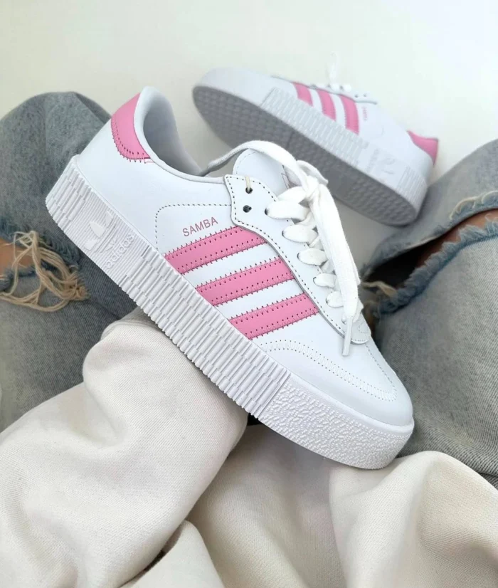 Adidas Sambarose White with Pink Accents (WMNS) - Image 2